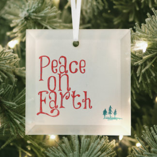 Peace on Earth Glass Tree Decoration