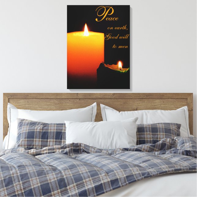 Peace, on Earth, Good will to men Canvas Print (Insitu(Bedroom))