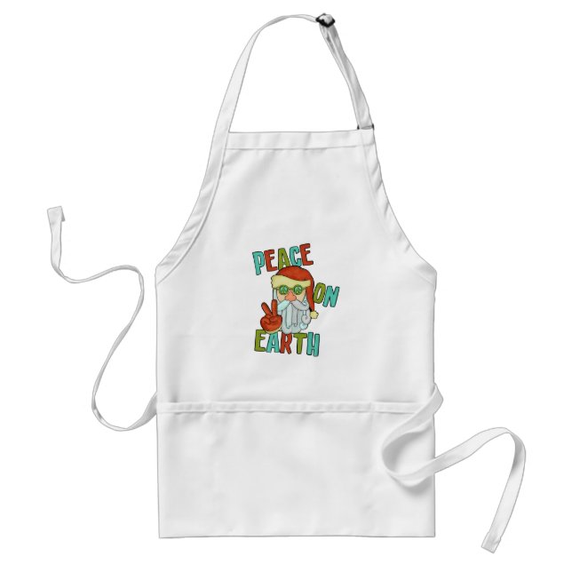 Peace on Earth Hippie Santa Standard Apron (Front)