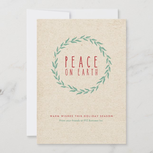 Peace On Earth Holiday Card (Front)