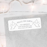 Peace on Earth Holiday Dove White Return Address<br><div class="desc">Wish family and friends the simple gift of peace for the holidays with these white and grey return address labels. All text on this template, including "Peace on Earth" is easy to customise to include any wording, such as Merry Christmas, Happy Holidays, Happy Hanukkah, Seasons Greetings, Cheers to the New...</div>