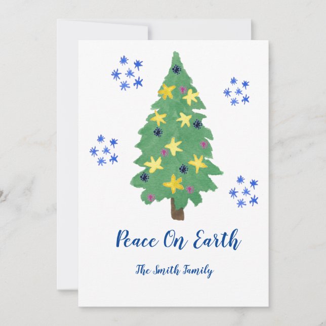 Peace On Earth Holiday Greeting Card (Front)