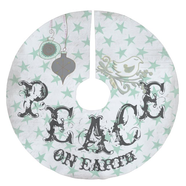Peace on Earth Holiday Tree Skirt (Front)