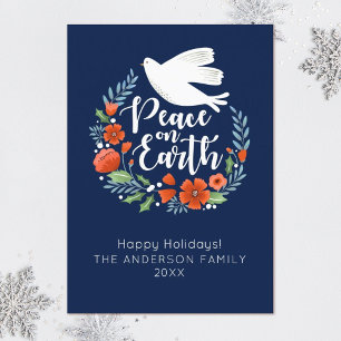 Peace on Earth Merry Christmas Typography Holiday Card