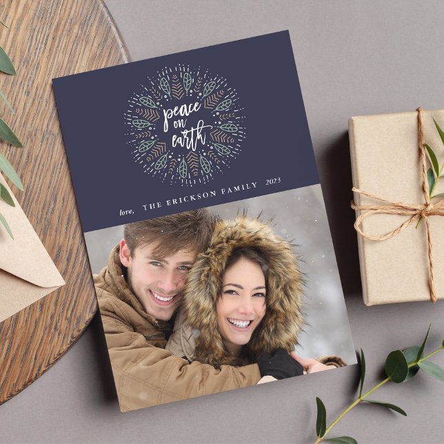 Peace on Earth | Midnight Blue Holiday Photo Card (Creator Uploaded)