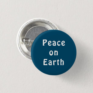 Peace on Earth Minimalist Blue 3 Cm Round Badge