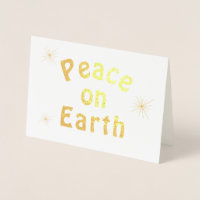 Peace on Earth Minimalist Gold Text
