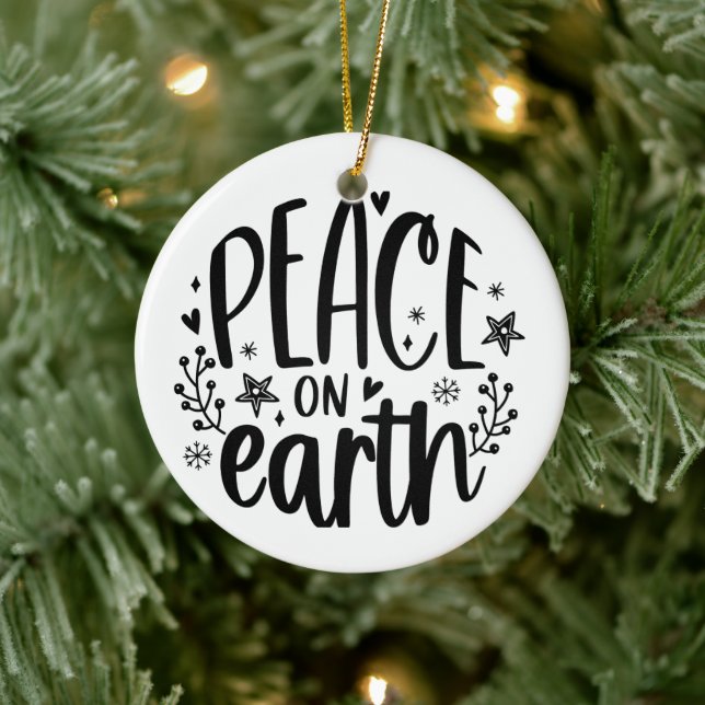 Peace on Earth Modern  Ceramic Tree Decoration (Tree)