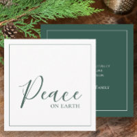 Peace on Earth | Modern Simple Green Personalised