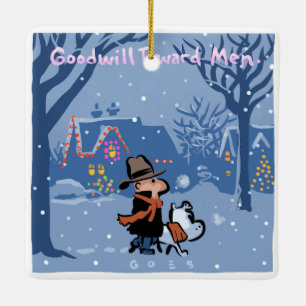 Peace on Earth Mose Goes Walkies Ornament