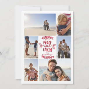 Peace on earth multi photo christmas card