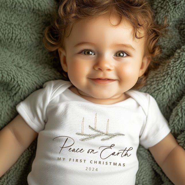 Peace on Earth My First Christmas Baby Bodysuit (Creator Uploaded)