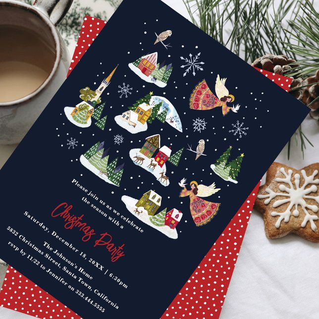 Peace on Earth Nordic Christmas Party Invitation (Peace on Earth Nordic Christmas Party Invitation)