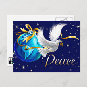 Peace on Earth. Peace Dove Christmas Holiday Postcard