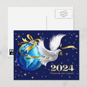 Peace on Earth. Peace Dove New Year's 2022 Holiday Postcard