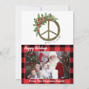Peace On Earth Peace Sign Christmas Card