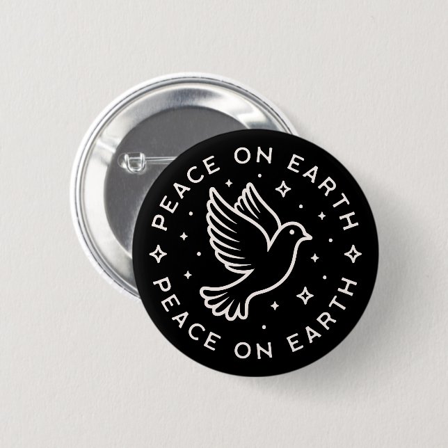 Peace on earth peacemaker activist 6 cm round badge (Front & Back)