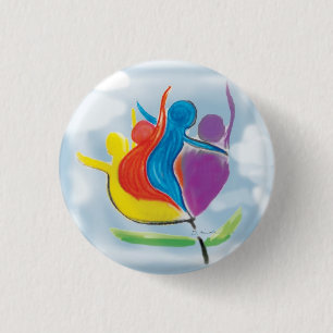 Peace on Earth People in Harmony Button
