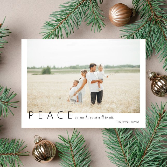 PEACE on earth Photo Holiday Greeting (Creator Uploaded)