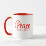 Peace on Earth | Positive Christmas Holiday Mug<br><div class="desc">Send out a positive message and hope when you give this "Peace on Earth" Christmas Holiday mug as a X-mas gift or Hanukkah gift this year. This gift mug for Christmas features modern and trendy script Tex in a cheerful red colour. Perfect as a gift for a loved one or...</div>