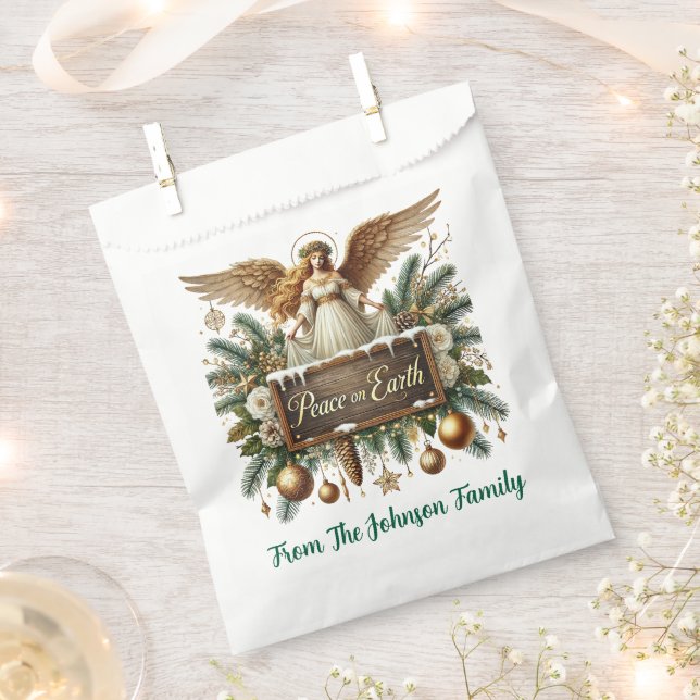 Peace On Earth Rustic Angel Favour Bags (Clipped)
