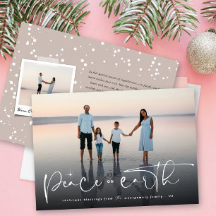 Peace On Earth Script Religious Christmas Photo Holiday Card