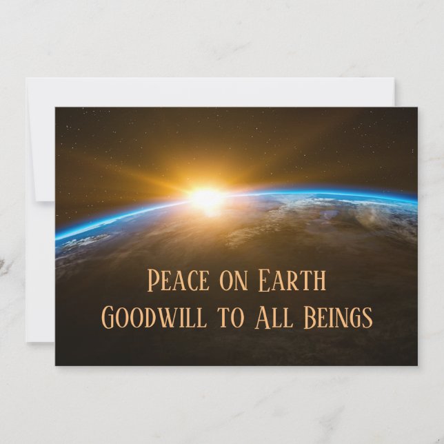 Peace on Earth | Season's Greetings | Personalise Holiday Card (Front)