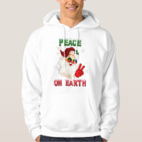 Peace On Earth Sign Merry Christmas Santa Hat hipp