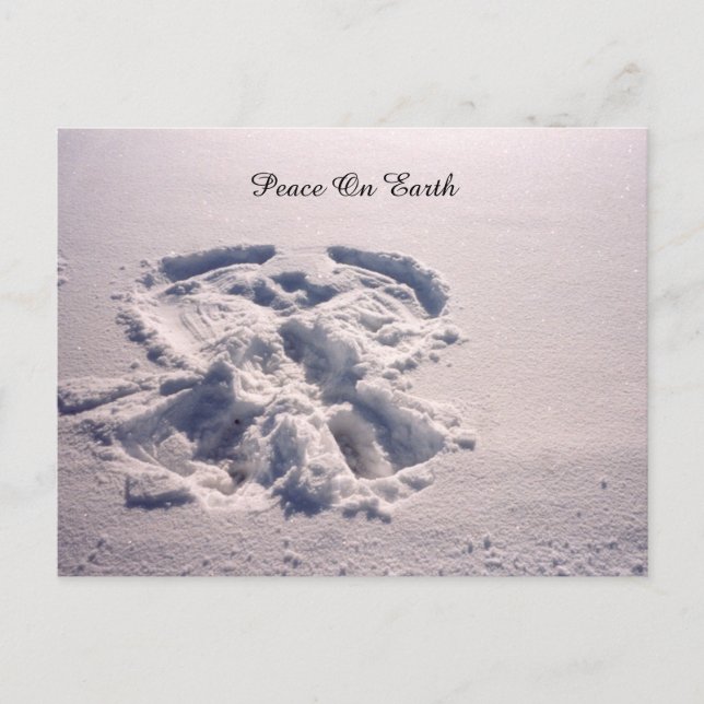 Peace on Earth Snow Angel Holiday Post Card (Front)