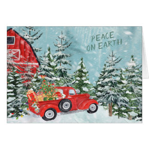 Peace on Earth Snow Winter Country Truck Christmas