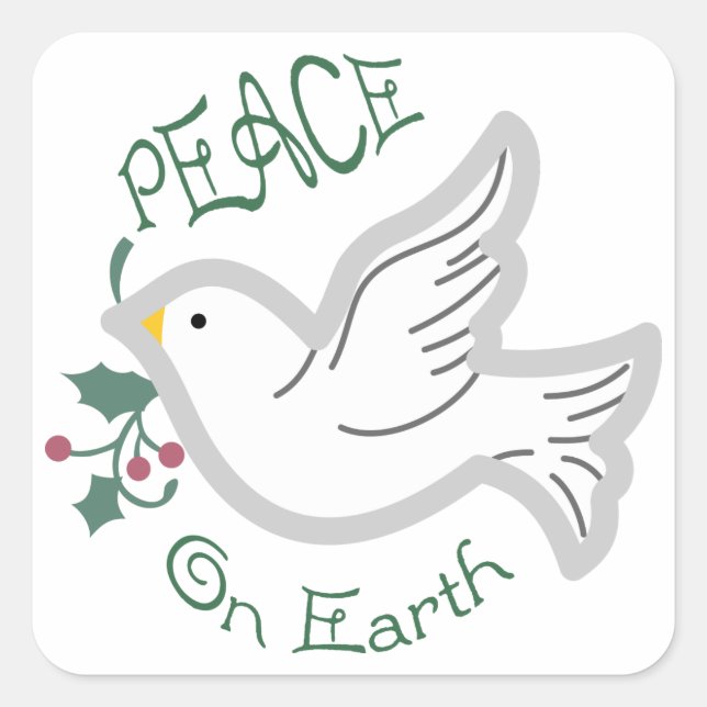 Peace on Earth Square Sticker (Front)