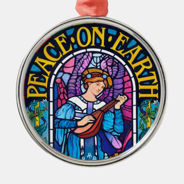 Peace on Earth stained glass ceramic decoration (Front)