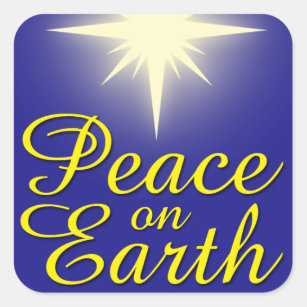 Peace on Earth Star Christmas Sticker