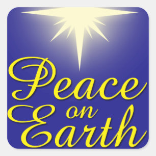 Peace on Earth Star Christmas Sticker