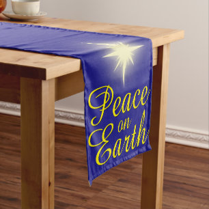 Peace on Earth Star Holiday Table Runner