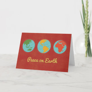 Peace on Earth, Three World Views, Customisable Holiday Card