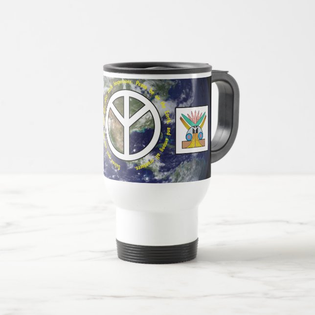 Peace on earth travel mug (Front Right)