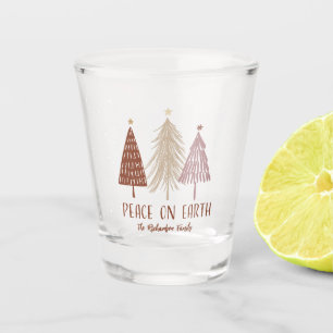 Peace On Earth Trees Holiday Merry Elegant Custom Shot Glass
