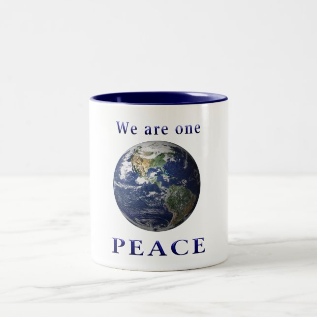 Peace on earth Two-Tone coffee mug (Center)