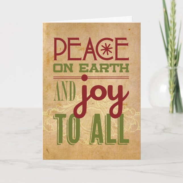 Peace on Earth Vintage Holiday Card (Front)