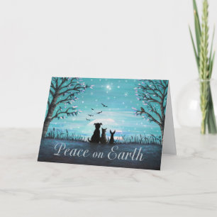 Peace on Earth Winter Sunset Holiday Card