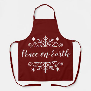 Peace on earth with snowflake apron