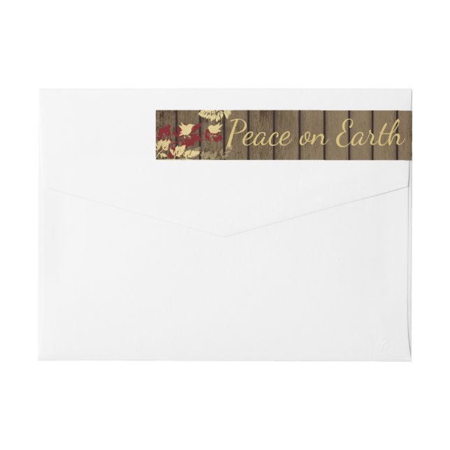 Peace on Earth Woodland Birds and Barn Wood Wrap Around Label (Back)
