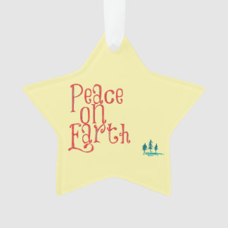 Peace on Earth Yellow Star Ornament