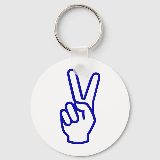 Peace or V for Victory Key Ring (Front)