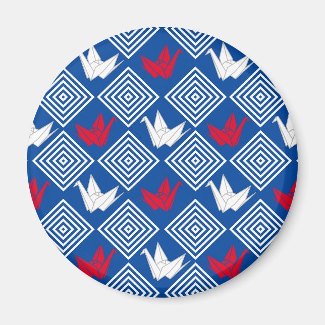 Peace Orizuru Pattern Magnet (Front)