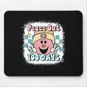 Peace Out 100 Days Of School Smile Face 100th Day Mouse Pad