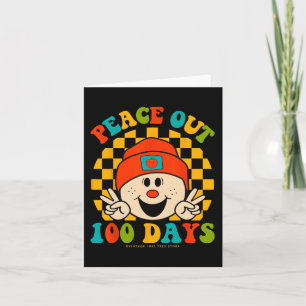 Peace Out 100 Days Of School Teacher Student Eyes Card