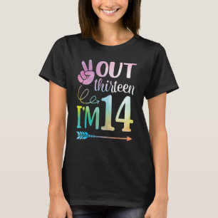 Peace Out 13 I'm 14 Years Old Born In 2008 Happy M T-Shirt