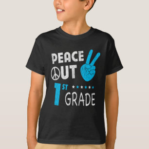 Peace Out 1st Grade Back To School Last Day Kids T-Shirt